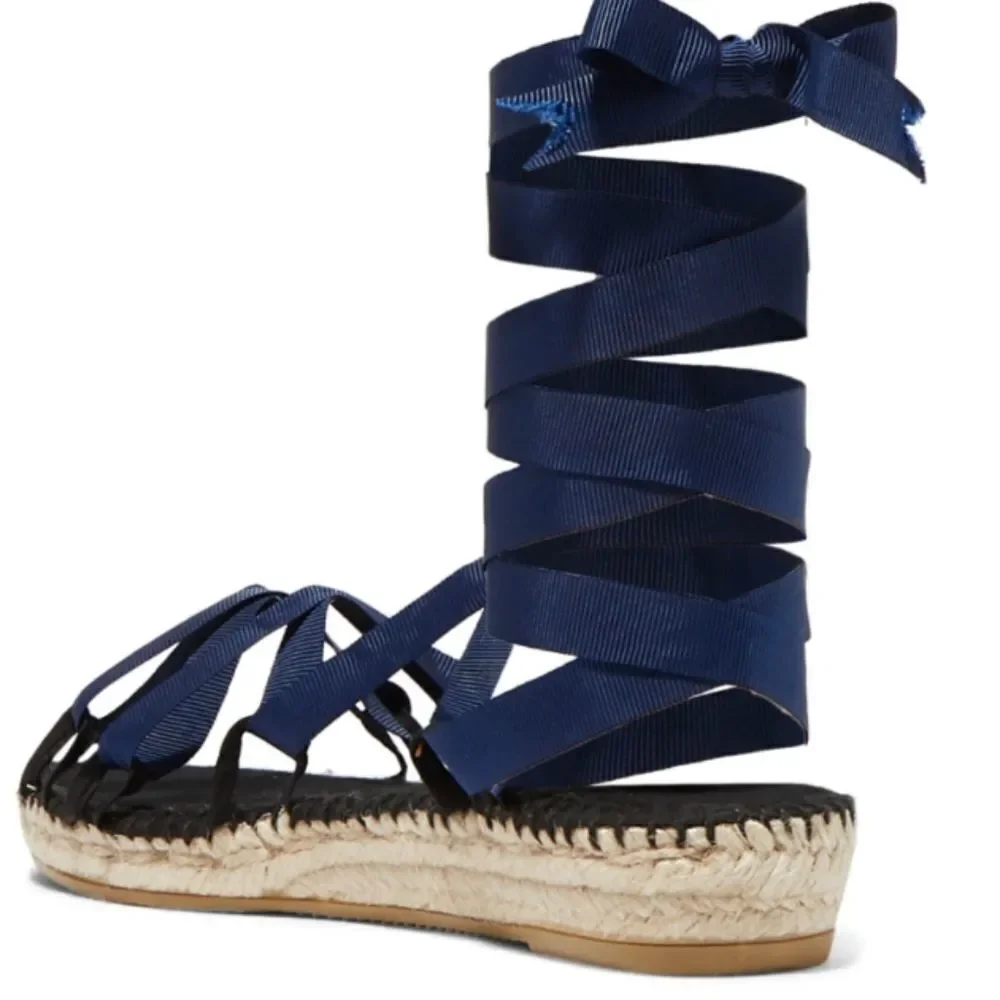 Espadrilles With Ribbons Navy